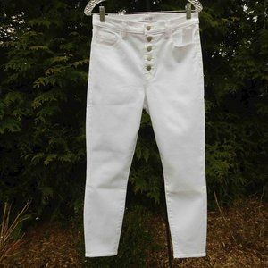 J Brand Lillie High-Rise Sz-29 Crop White Button-Fly Skinny Jeans NWT